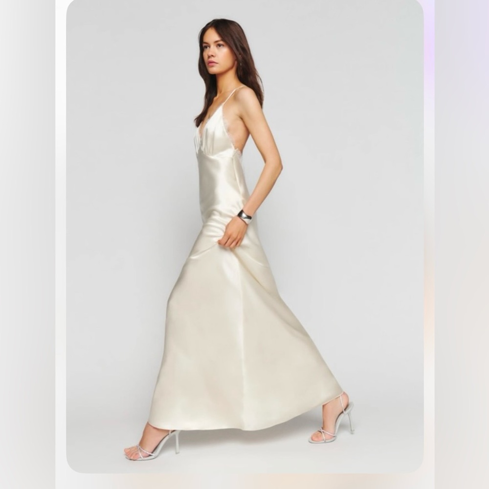Reformation Maysen White Silk Dress - sold out everywhere